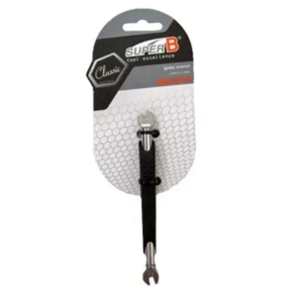 Super B TB-5516 spoke wrench spanner cap tools with Comfortable handle, two-sided fits Featuring 3.2mm and 3.4mm.