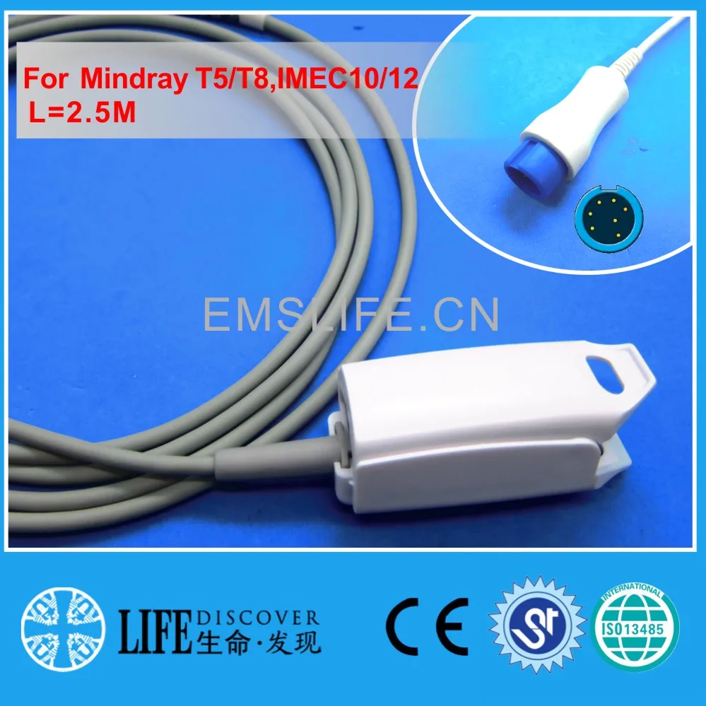 

Long cable AWT adult/child finger clip spo2 sensor for MINDRAY T5,T8,IMEC10,12 patient monitor