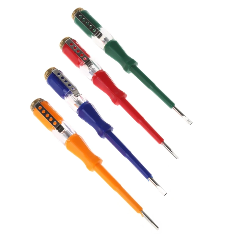 Colorful Test Pen Portable Flat Screwdriver Electric Tool Utility Light Device 63HF