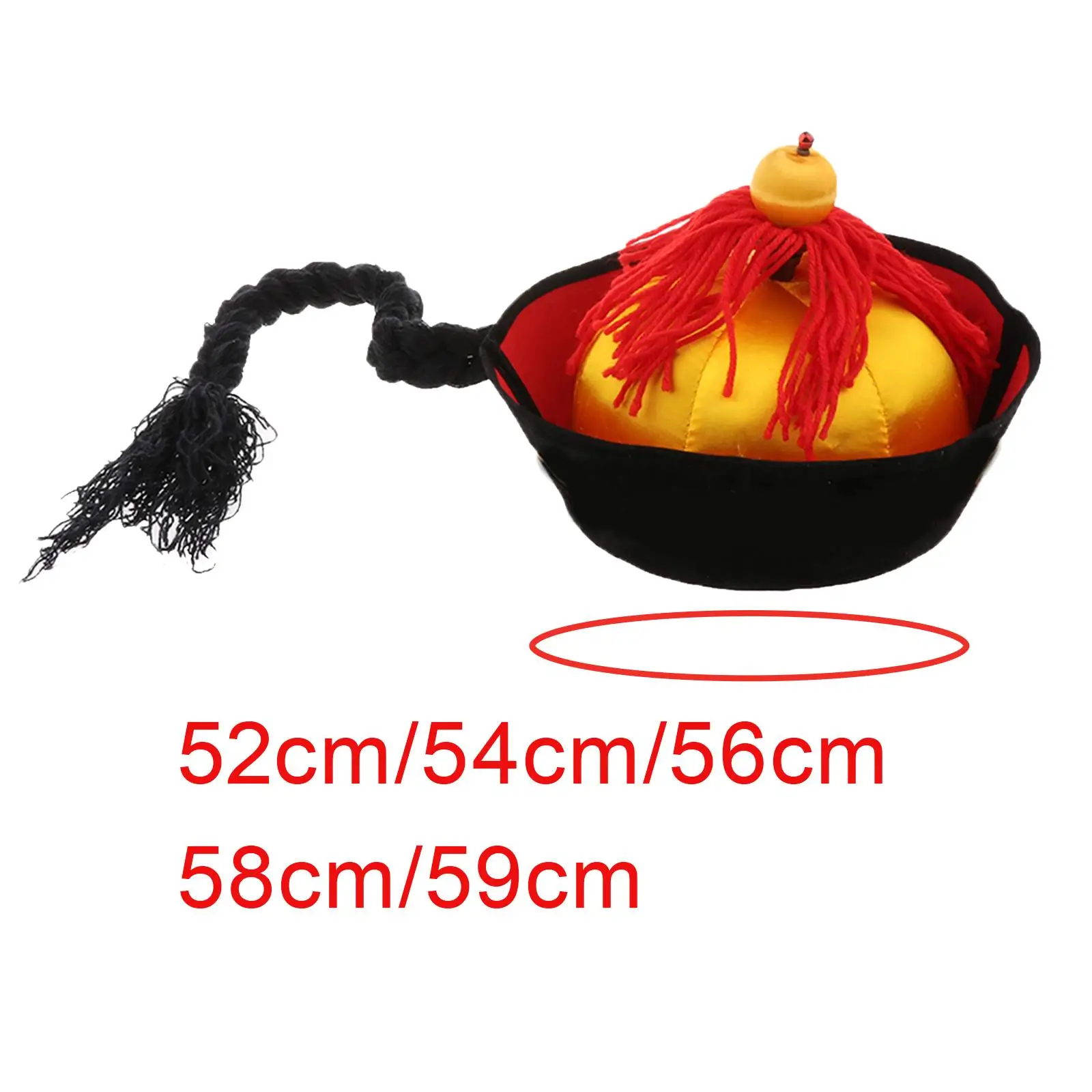 Ancient Chinese Emperor Hat for Men Boys with Braid Prince Hat for Stage Props Fancy Dress Cosplay Theme Party Photography Props