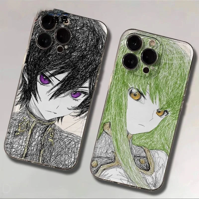 

Luxury 3D comic Code Geass Clear Soft Case protection for Samsung Note 9 10 20 Ultra A90 A72 A71 A55 A54 5G A50 4G cartoon Cover