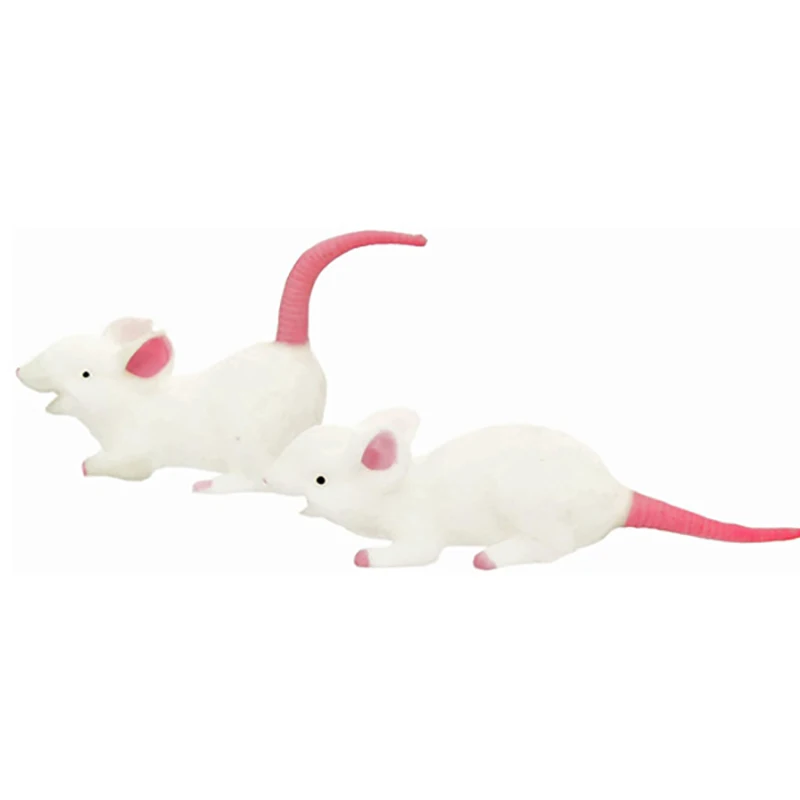 Novelty Funny Soft Elastic Squeeze Cheese Mouse Pull Drag White Rat Decompression Venting Prank Scare Toys Children\'s Toys Gifts