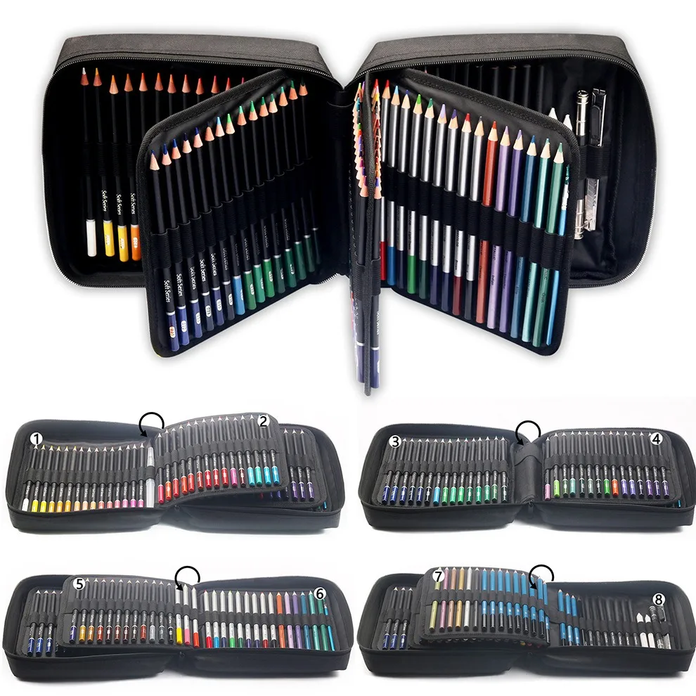 

KALOUR 126pcs Colored Pencil Set ,Professional Water Soluble Lead Metal Colored Lead Sketching Pencil For Kids Beginner Artists