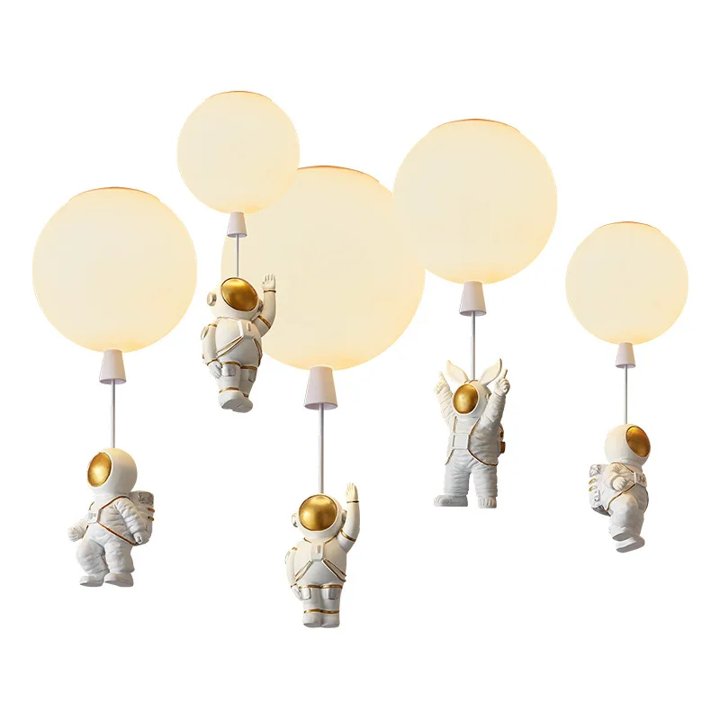 

Nordic Astronaut LED Pendant Light for Children Nursery Room Creative Balloon Ceiling Lamp Home Decoration Fixtures Lights