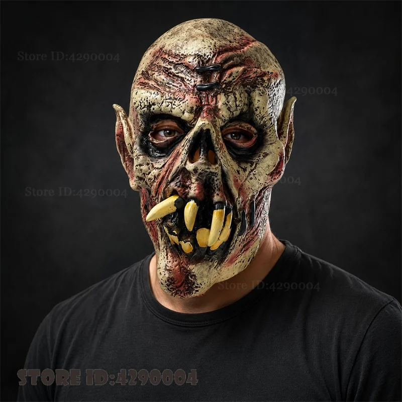 Halloween Zombie Horror Mask Cosplay Costume Prop Masquerade Bloody Skull Monster Mask Scary Vampire Demon Latex Helmet Headwear