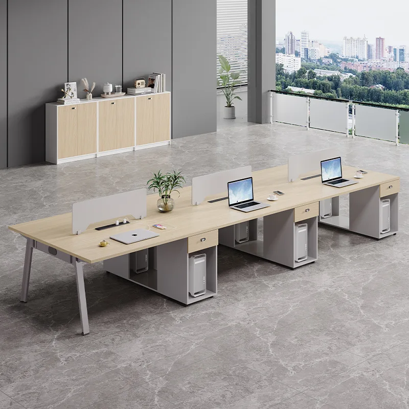 Office Furniture Office Desk And Chair Combination 4/6 People Office Staff Desk Staff Computer Desk