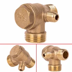 1Pc Nieuwe 3 Poort Terugslagklep Messing Zinklegering Aluminium Mannelijke Draad Terugslagklep Connector Tool Voor Luchtcompressor