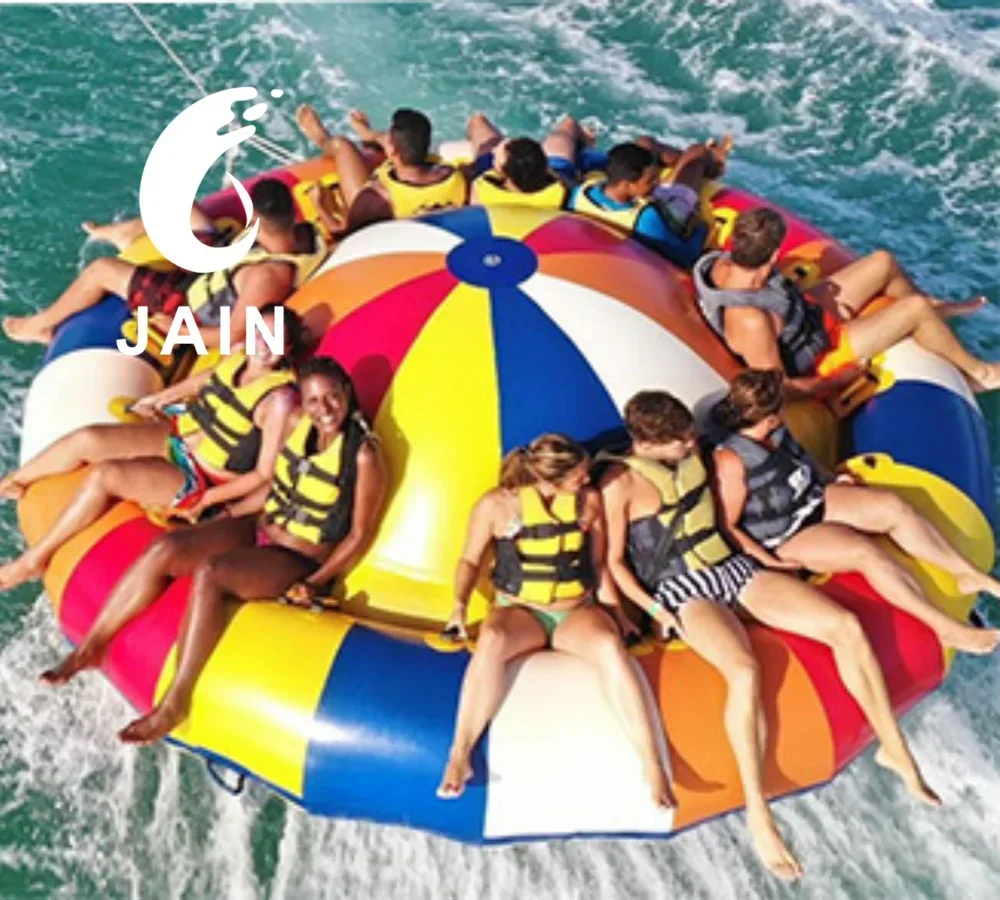 For Inflatable Disco Boat Inflatable UFO Boat Inflatable 0.9mm PVC Towable River Disco  with Pump（8 Seats, 3.5 Meters)