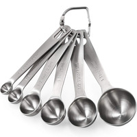 6Pcs Measuring Spoons Set Stainless Steel Measuring Spoons Cups Set Kitchen Gadgets Tablespoon and Teaspoon For Cooking Baking