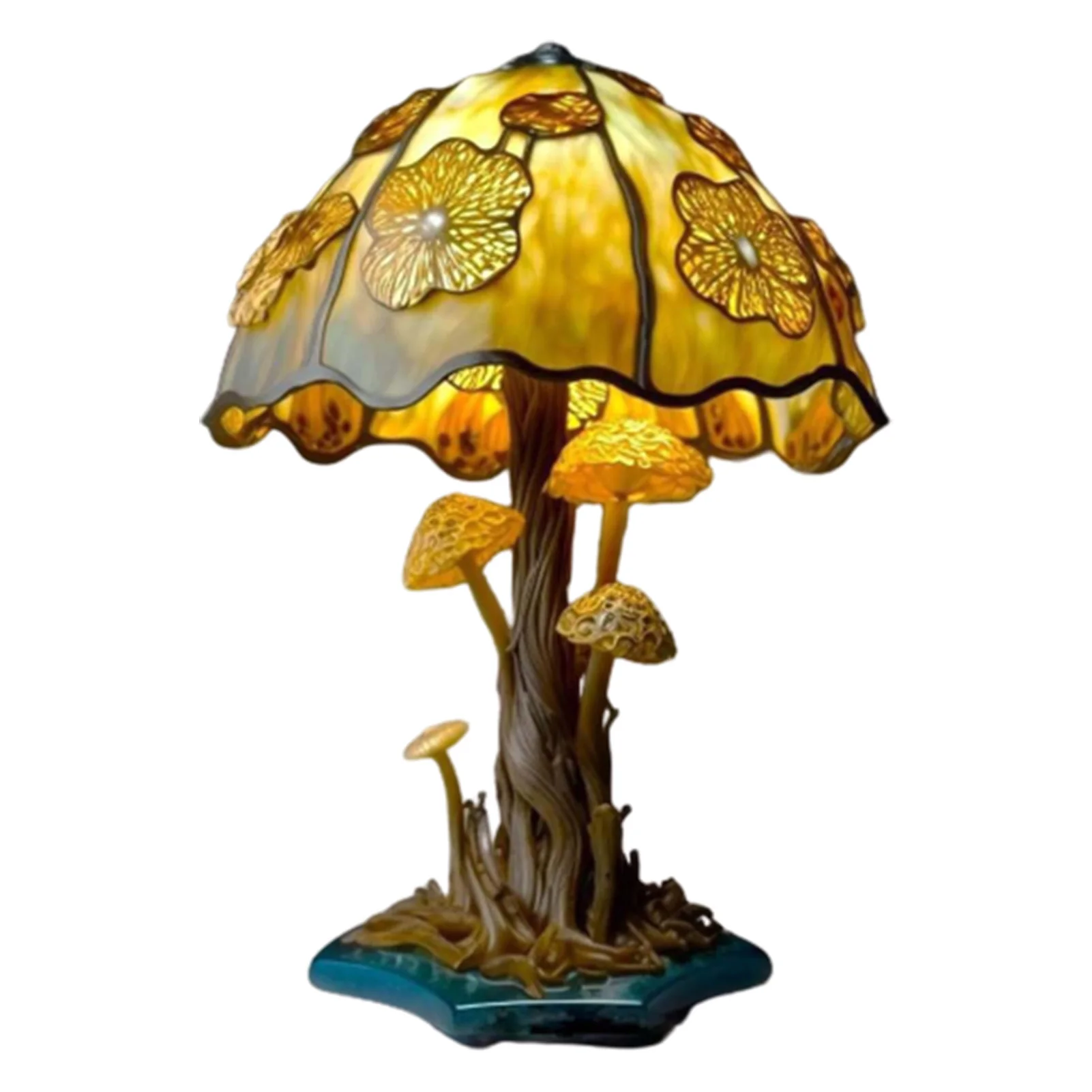 

Mushroom Lamp Stained Table Lamps Bohemian Resin Mushroom Table Lamp Night Light for Bedroom Living Room