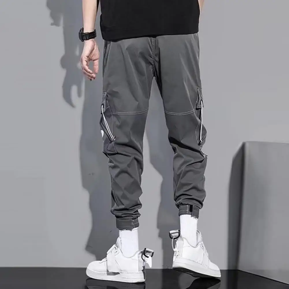 

Men Work Pants Men Elastic Waist Cargo Pants Men's Drawstring Cargo Pants with Elastic Waist Multi Pockets for Daily