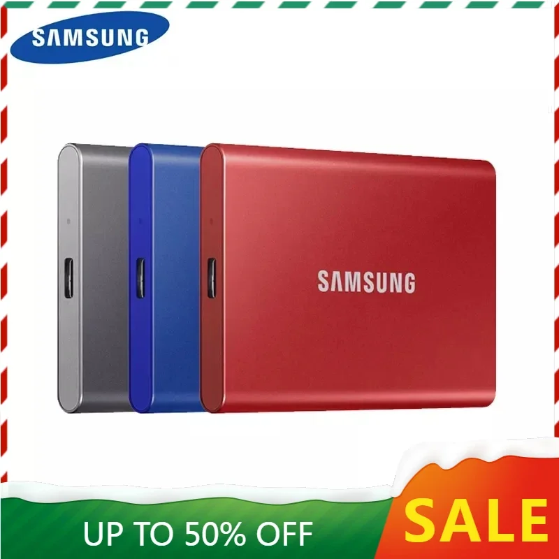 Imagem -02 - Samsung-discos de Estado Sólido Externo Portátil Original t7 Ssd Compatível para Laptop Mini Gift Tipo-c Usb 3.2 Gen2 2tb 1tb 500gb