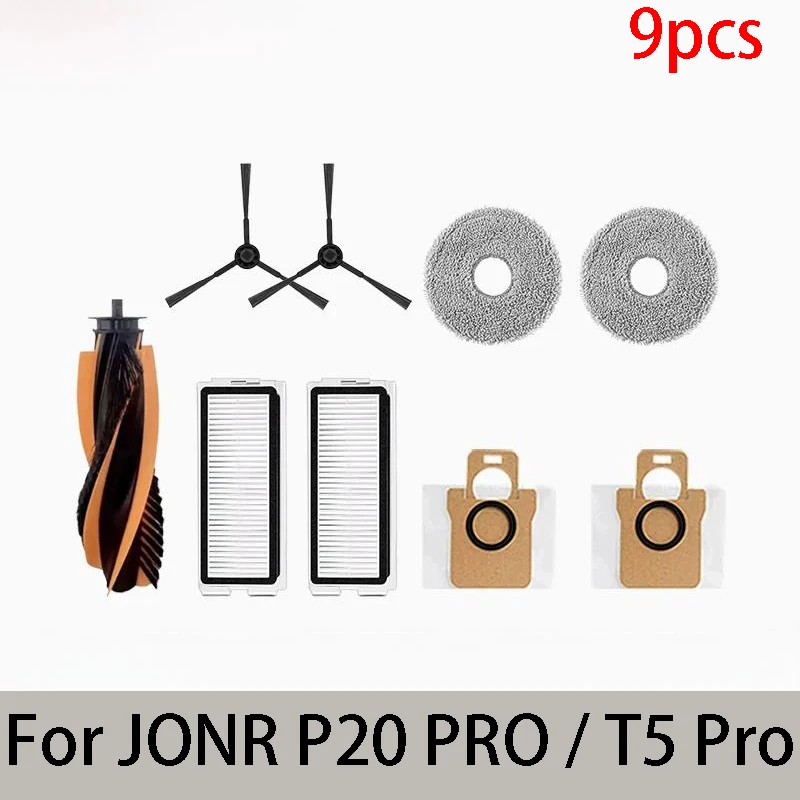 Voor JONR P20 PRO / T5 Pro Robotstofzuiger Accessoires Hoofdzijborstel Hepa Filter Mop Doek Stofzak Vervanging