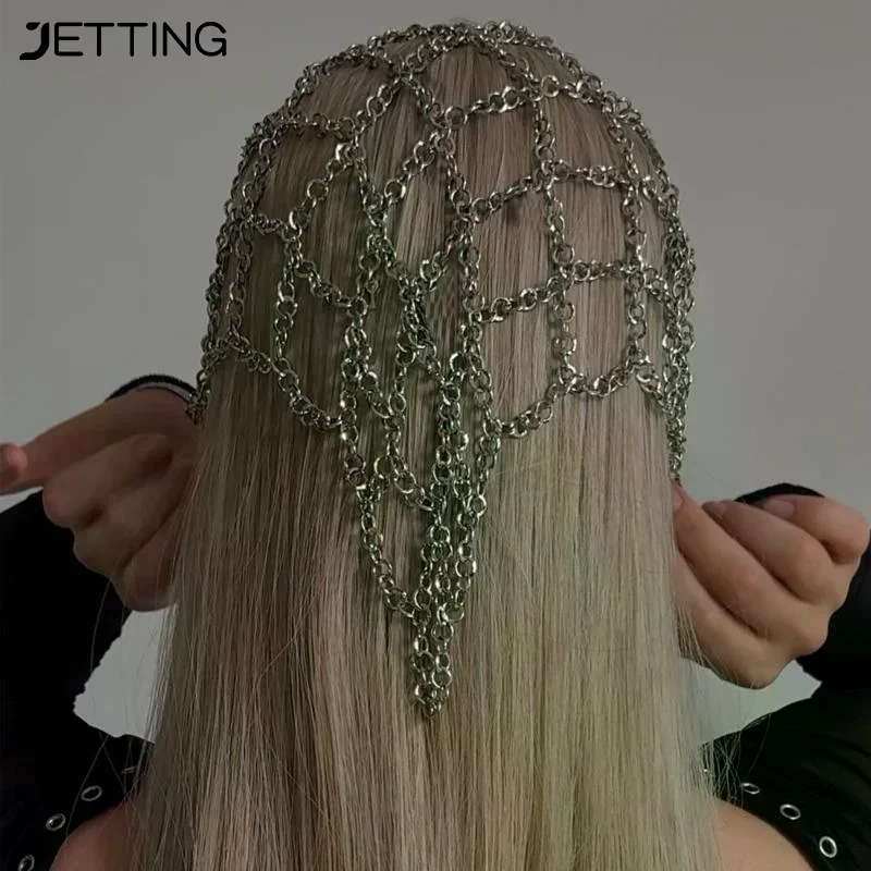Retro Metal Mesh Head Chain Exquisite Bridal Forehead Jewelry Hollow Headdress Fashion Stage Catwalk Accessories For Women Gifts