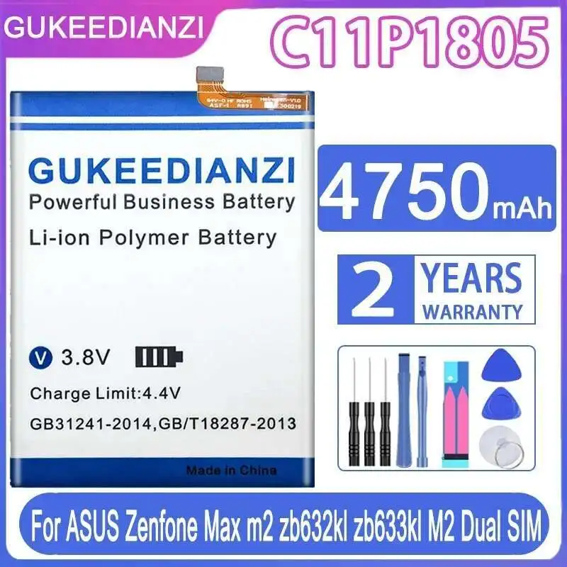

C11P1805 4750Mah Long-Lasting Stable Mobile Phone Battery For Asus Zenfone Max M2 Zb632kl Zb633kl Dual Sim