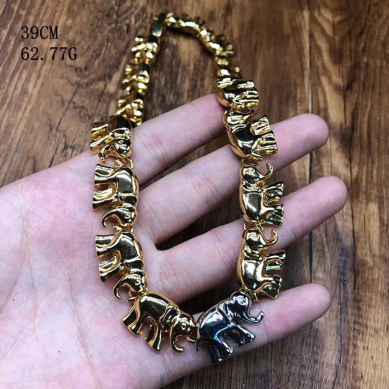 versatile plain gold temperament fashionable elephant animal shape necklace bracelet earring