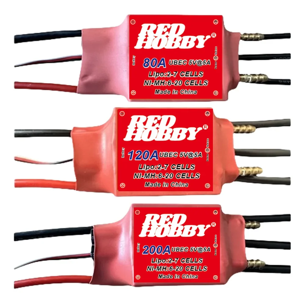 TopEsWater Cooling ESC For RedHobby 80A 120A 200A Bidirectional Brushless Boat Model Thruster Motor Controller