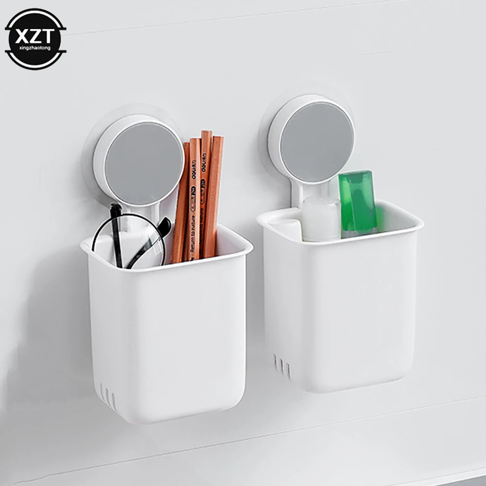 Portable Toothbrush Wall Mounted Holder Toothpaste Mouth Cup Waterproof Holder Drill-Free Bathroom Storage Shelf Rack Organizer