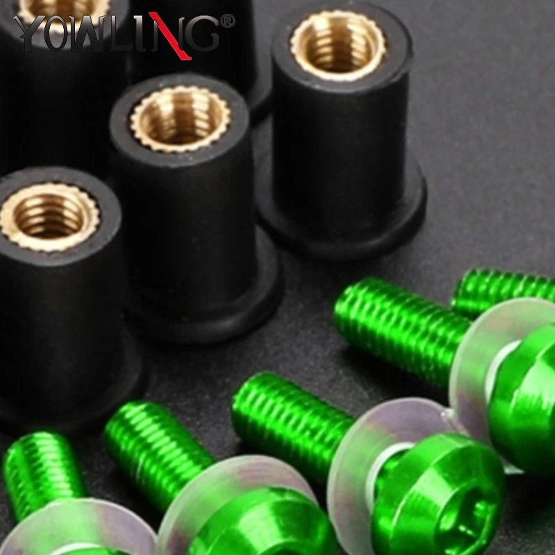 

5MM Windshield Screw FOR Kawasaki GTR KLE KLV 250 400 500 1000 1400 J300 LAKOTA 300 10PCS Fairing Bolts Nuts Kit Accessories