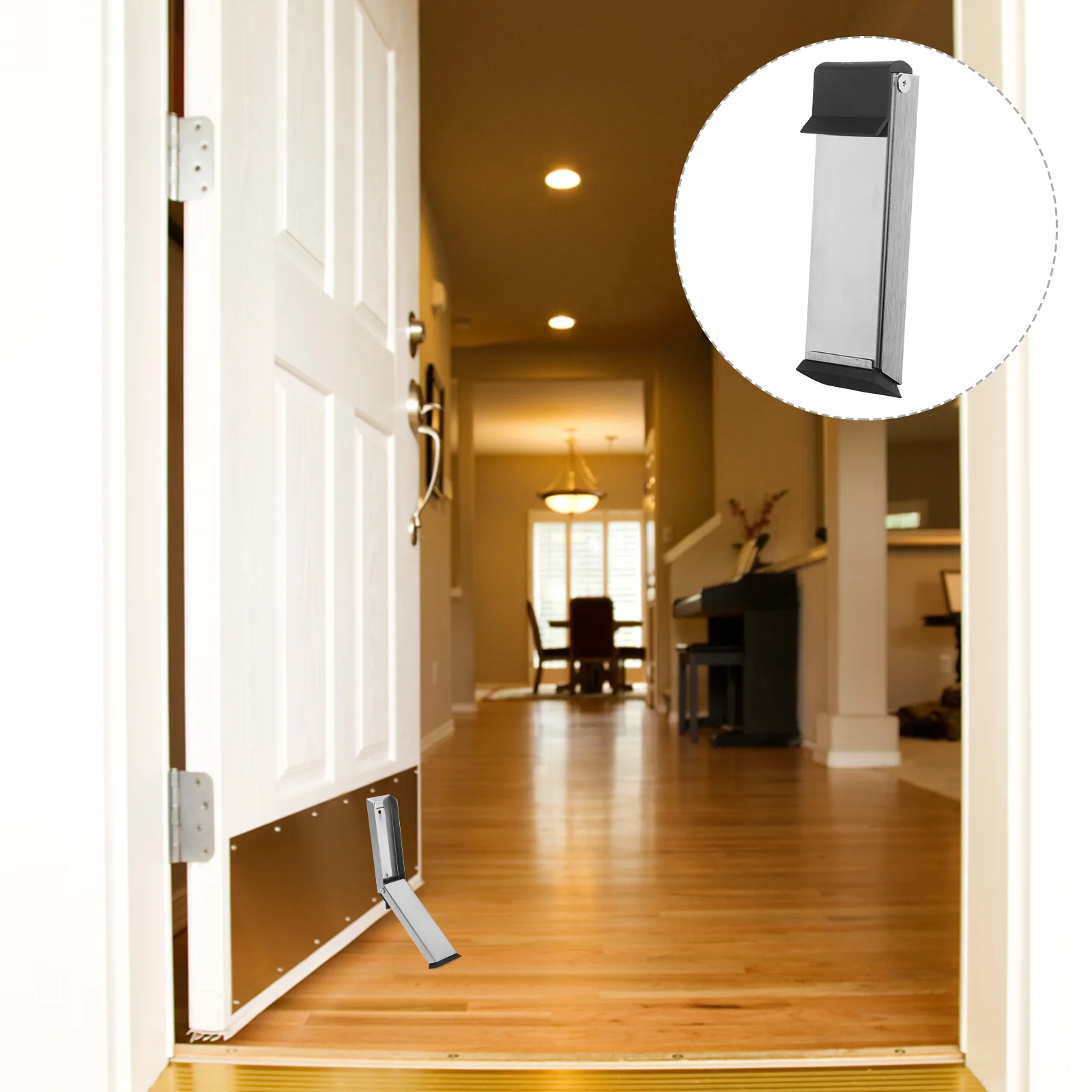 

Door Locator Stainless Steel Foldable Kick Down Door Stopper for Bottom Top Suitable Various Thickness Tools Parts