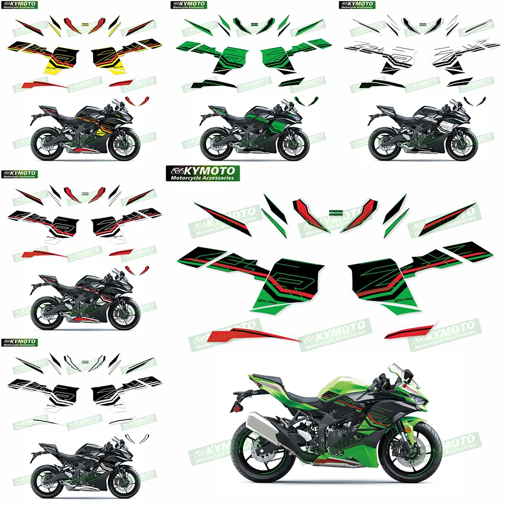 

Для ZX-4R ZX4R ZX4RR RR 2023, аксессуары для мотоциклов, наклейки, обтекатель топливного бака, полный автомобильный набор, светоотражающая наклейка, украшение