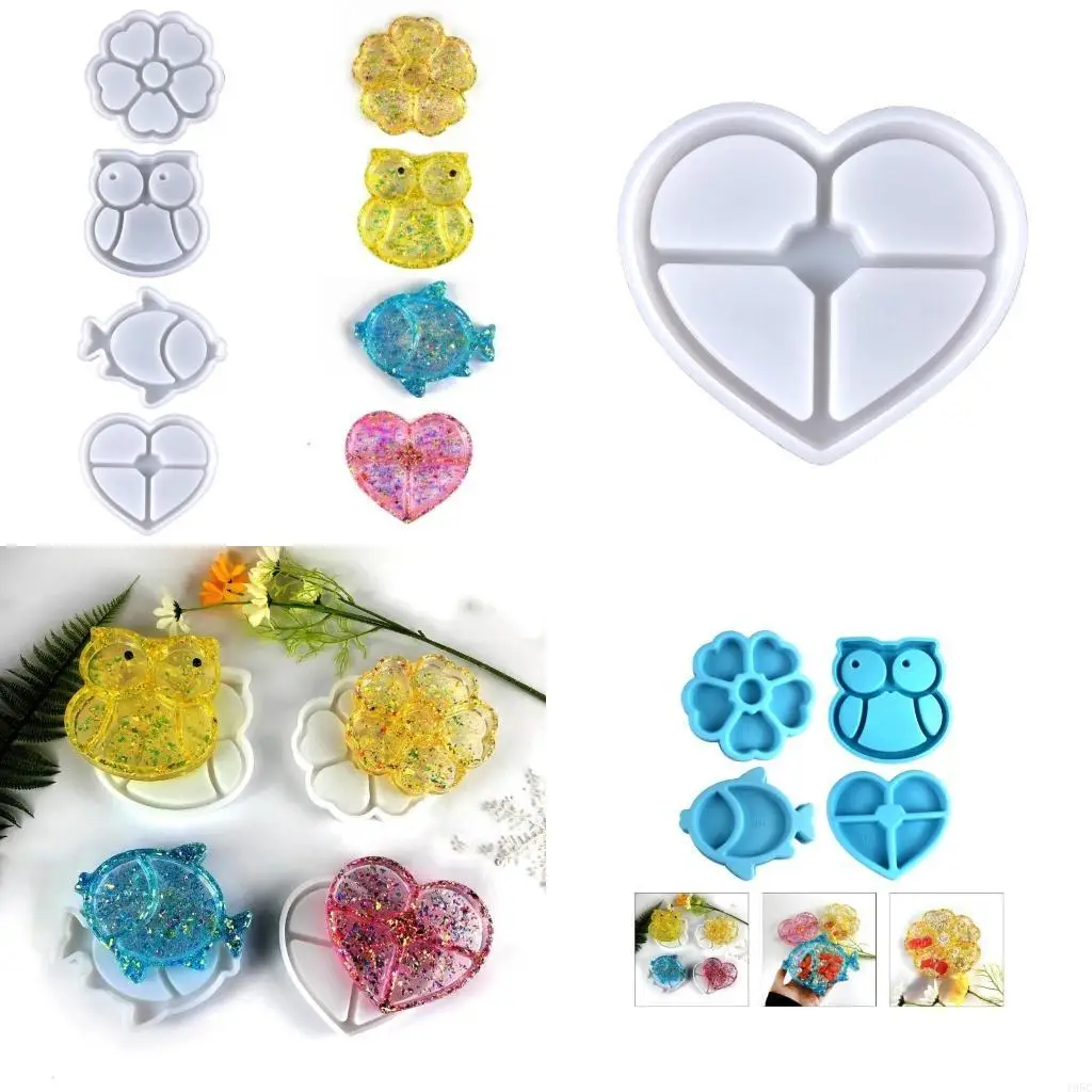 195C Heart Jar Epoxy Resin Casting Mould DIY-Ashtray Jewelry Trinket-Containers Mold