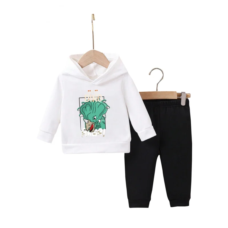 

IURNXB комплект детской одежды из 2 предметов для маленьких детей, толстовка, топ, штаны, одежда с принтом трицератопса, спортивные костюмы, игровая одежда, От 1 до 6 лет