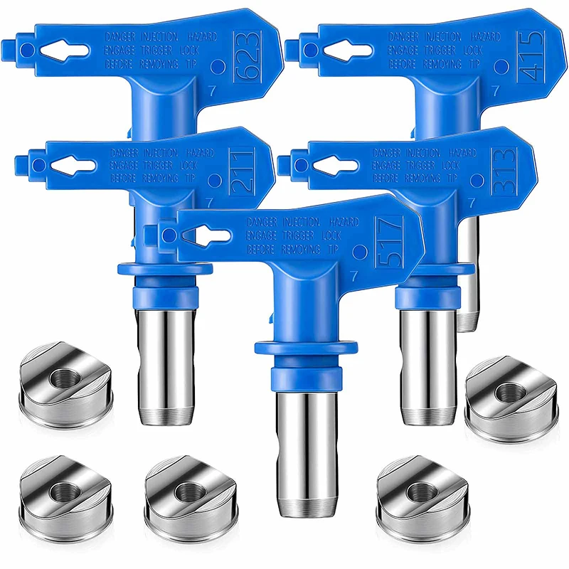 

Blue Airless Paint Nozzles 211 313 315 415 417 515 517 523 623 For Airless Spraying Machine Tips And Paint Sprayer Machine Parts