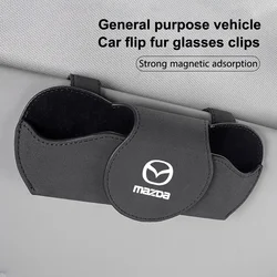 Leather Car Glasses Case Sunglasses Storage Box Clip For Mazda 2 3 5 6 BL BM GJ CX3 CX4 CX5 CX-5 CX8 KE KF CX7 CX9 MX5 CX30