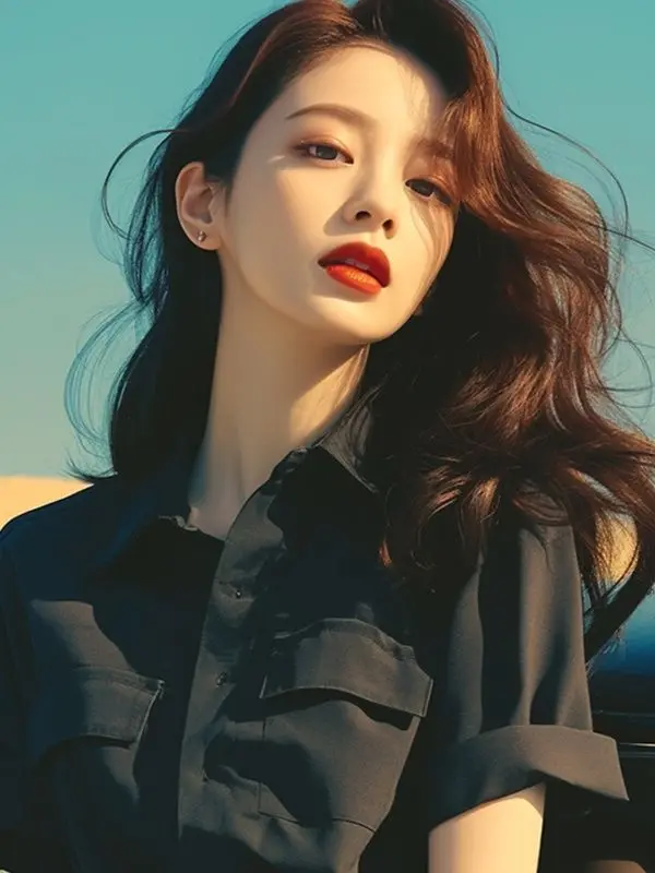 بلوزة ريترو بياقة بولو بأكمام قصيرة للنساء بتصميم فريد من نوعه لأسلوب الصيف القصير الرائع