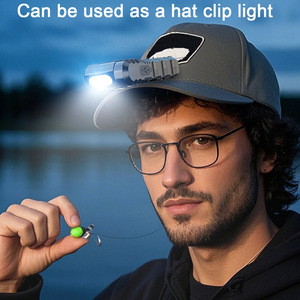 Torcia LED magnetica Torcia tascabile EDC Torcia piatta ricaricabile USB Testa rotante a 180 gradi per emergenza esterna