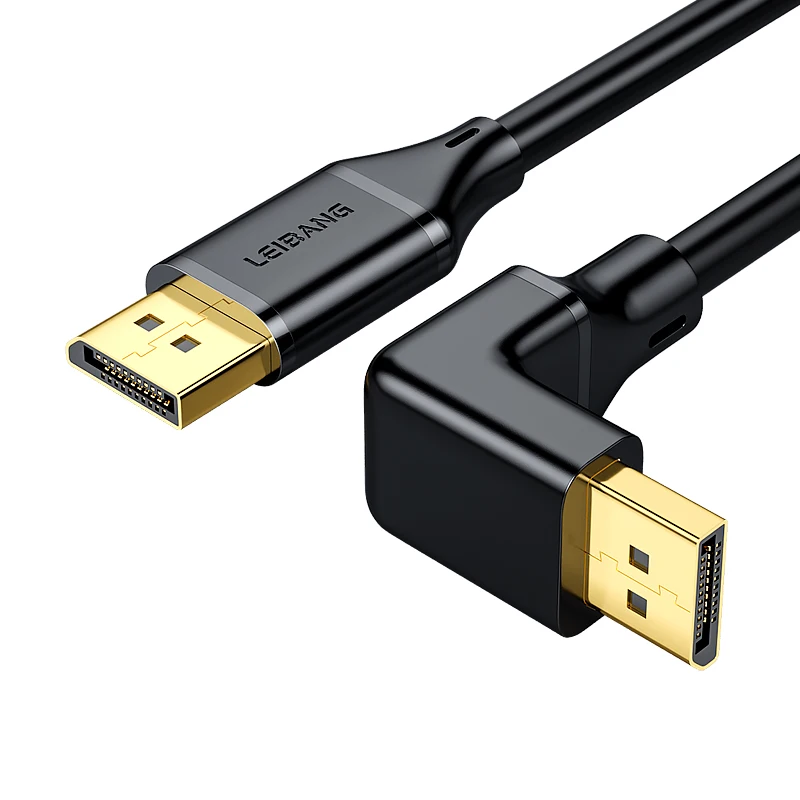 DisplayPort DP 1.4 Cable 1.5M 3M 90 degree Angled 8K@60Hz 4K@144Hz HDR High Speed 32.4Gbps Display Port Male to Displayport male