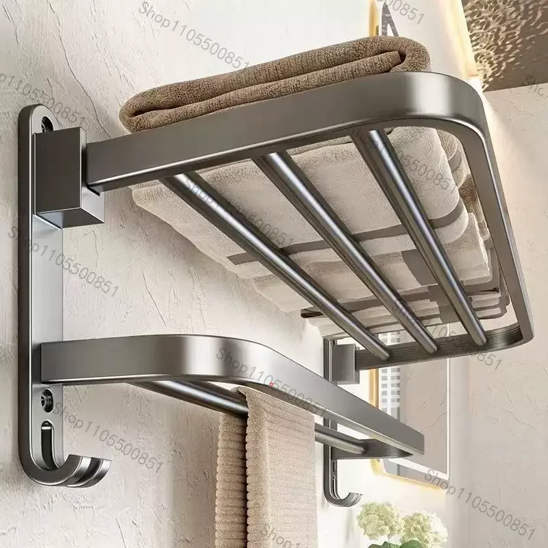 Non-punching towel rack integrated hanger kit bathroom rack