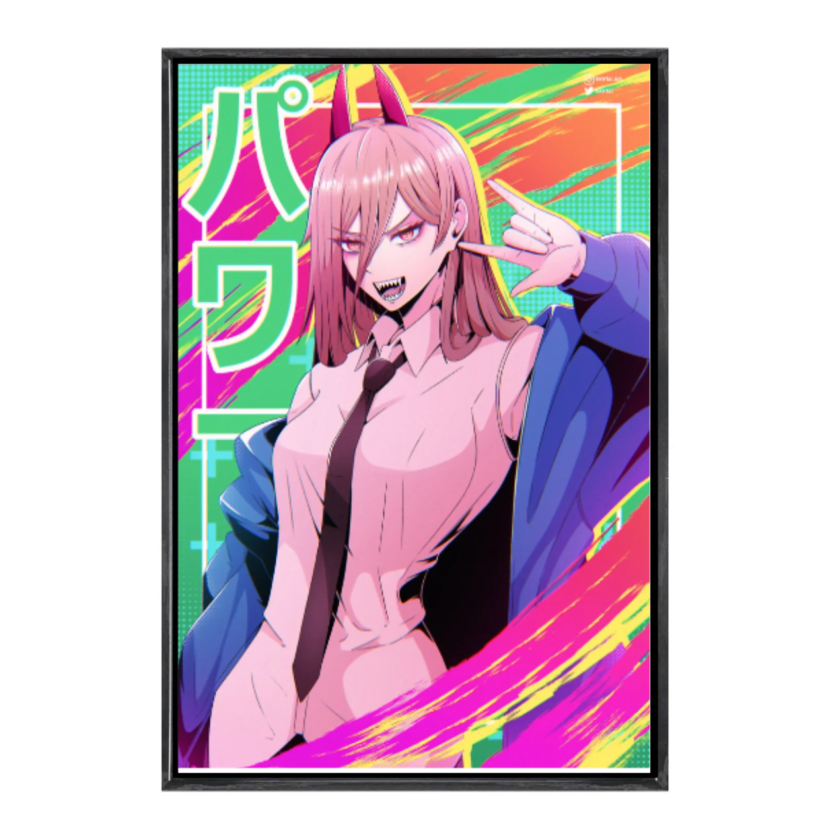 

Японский мультиразмерный холст с изображением манги, настенное искусство в двойной рамке, домашний декор с изображением бензопилы для гостиной, спальни