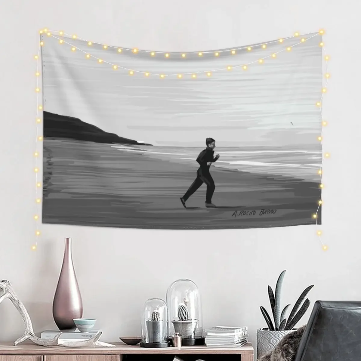 Francois Truffaut - 400 Blows / 400 coups Ending Illustration Tapestry Room Decorations Aesthetics For Bedroom Tapestry