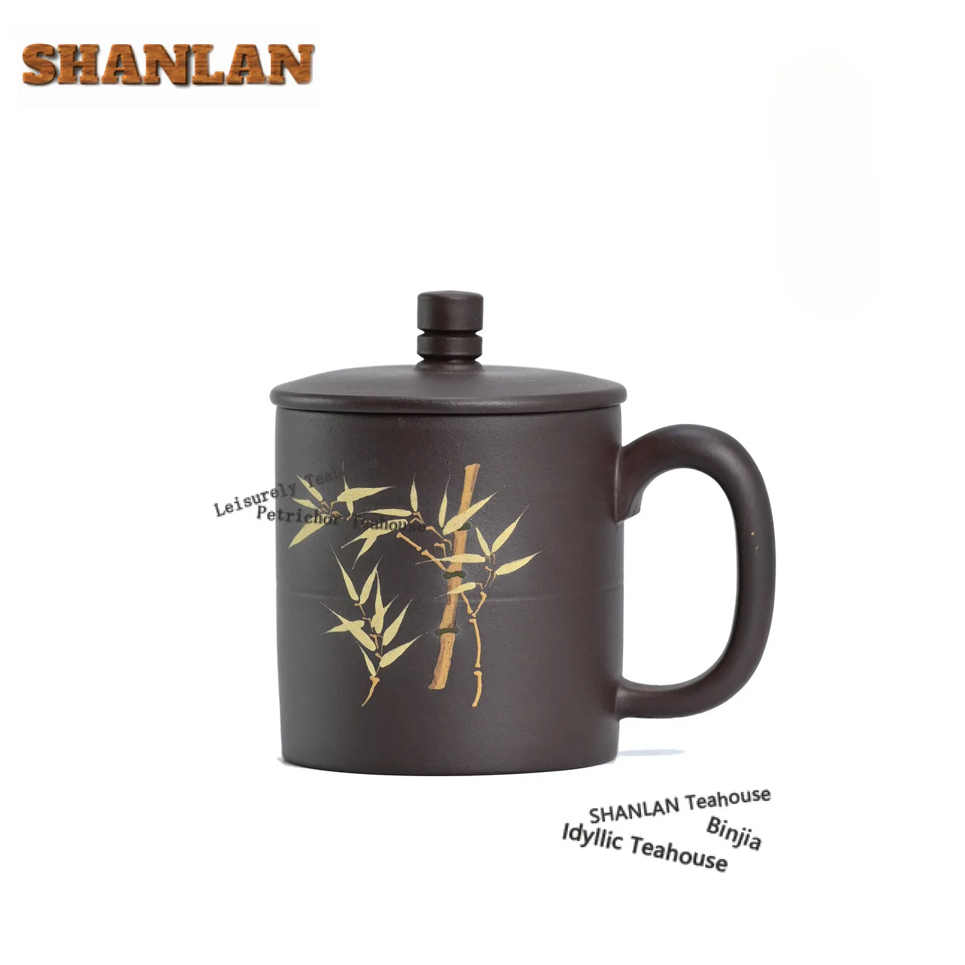 

300ml Hand Painted Bamboo Knot Purple Clay Coffee Mug Beer Cup Afternoon Tea Mug Household Personal Office Water Cup Tea Items