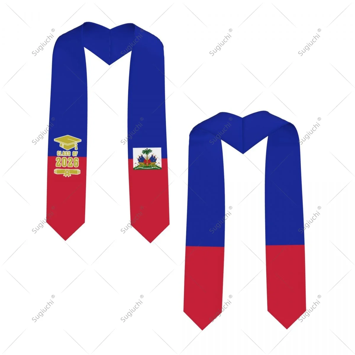 Abschlussstola/Schal mit Haiti-Flagge für internationale Studenten, Klasse 2026, 183 cm lang