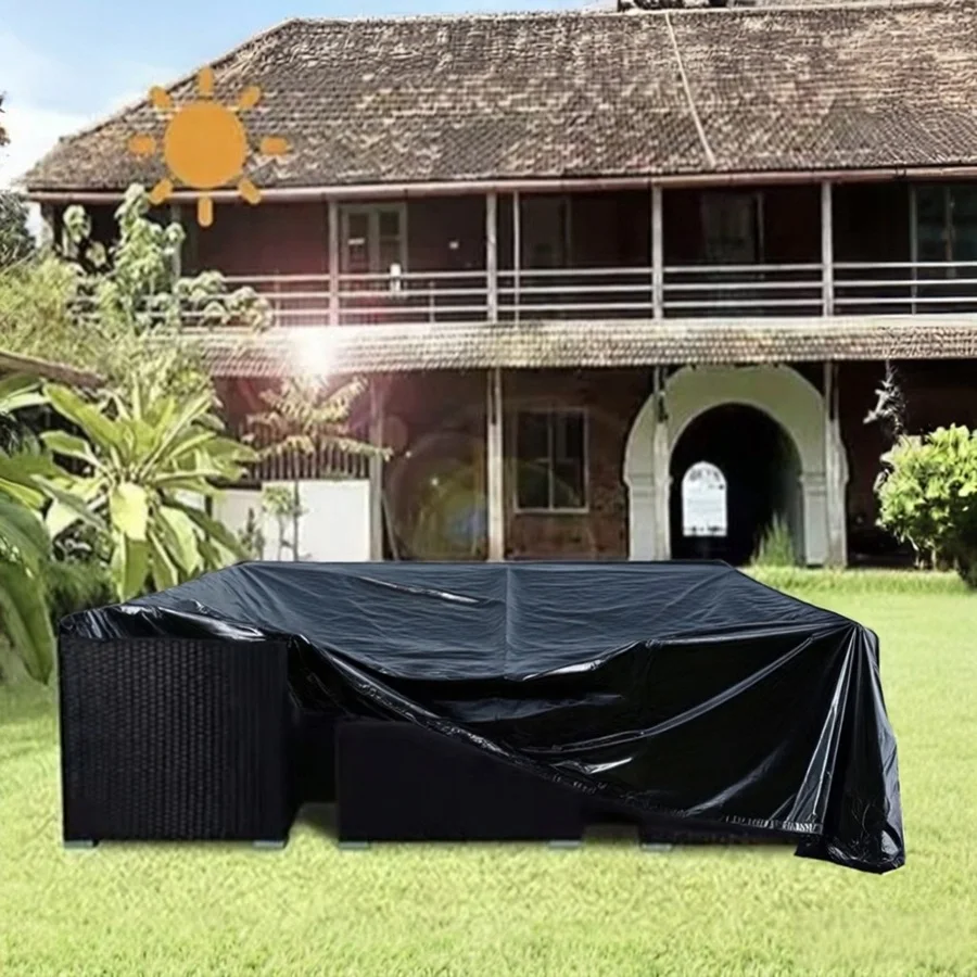 Rainproof Outdoor PVC Furniture Cover Fabric For Courtyard Sofa Coverings Oilproof Stainproof Waterproof Chair Plastic Cover