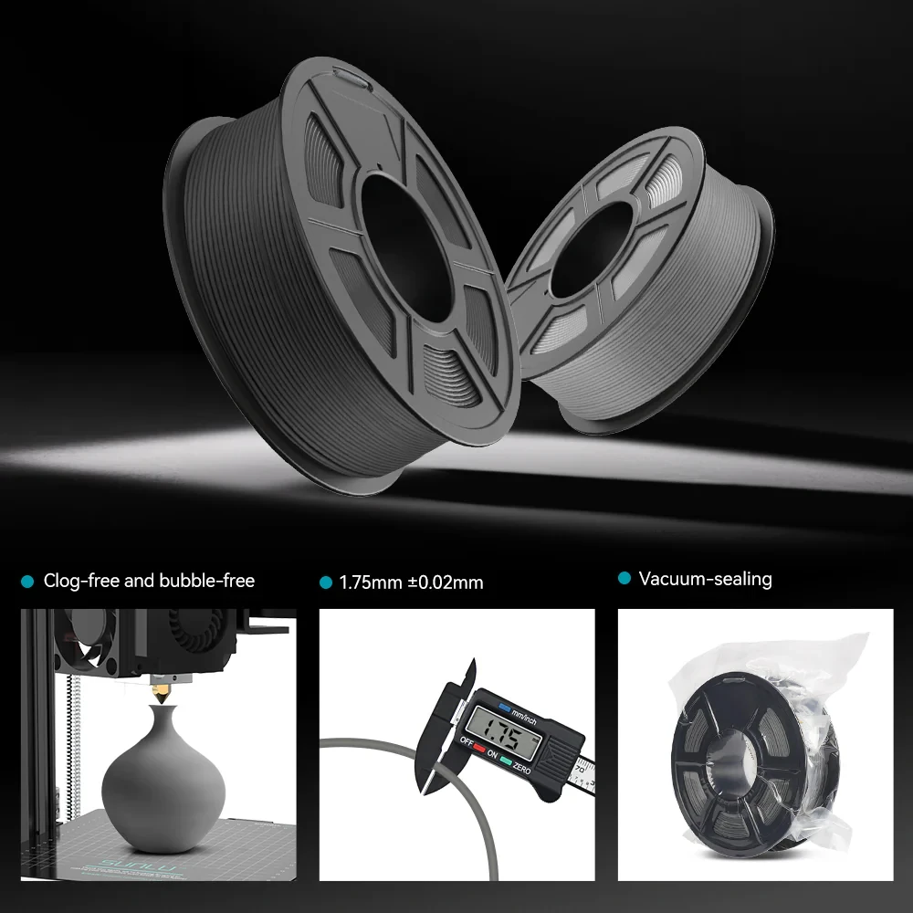 SUNLU 1Roll PLA Matte Filament 1.75mm 1kg Spool (2.2lbs) Smooth Matte Finish Neatly Wound Filament Fit Most FDM Printer view 6