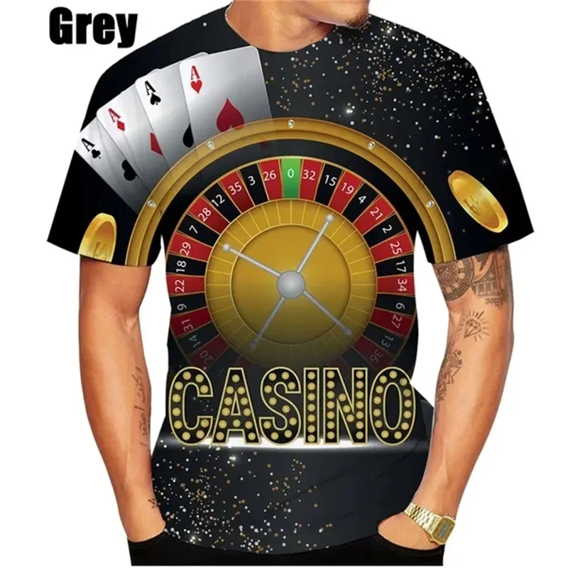 Hot Summer Casino Roulette 3D Printed T-shirt Men\'s Casual Crewneck T-shirt Top Street Wear Men\'s Oversized T-shirt