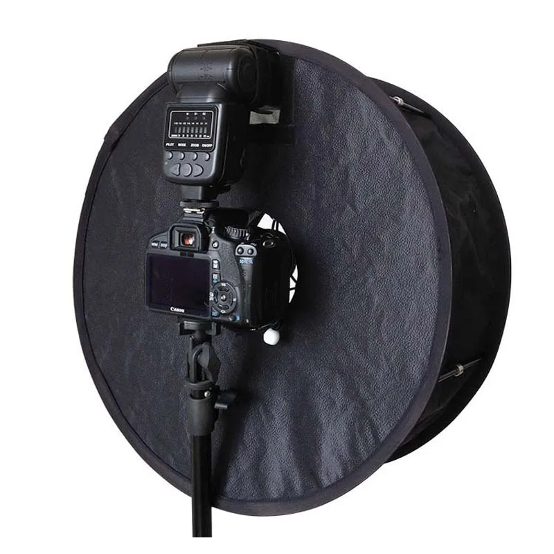 Đa Năng 18 "46Cm Dễ Dàng Gấp Gọn Vòng Đèn Flash Softbox Khuếch Tán Phản Quang Cho Macro Chụp Cho Canon Nikon Sony yongnuo Flash Godox Speedlite