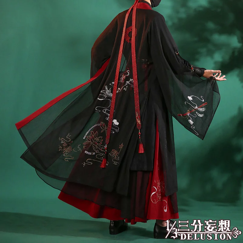 MoDaoZuShi Grandmaster kostum Halloween, Set lengkap Hanfu turunan animasi, Cosplay MDZS Wei WuXian
