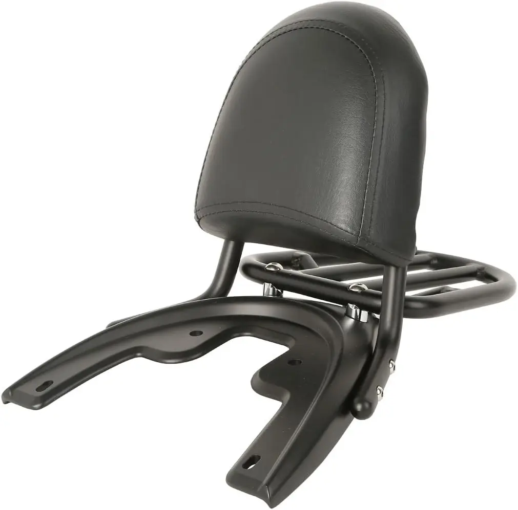 Motorcycle Sissy Bar Backrest Luggage Rack & Baseplate Combo, Rear Passenger Cargo Rack, Fits 2002-2006 Models, New