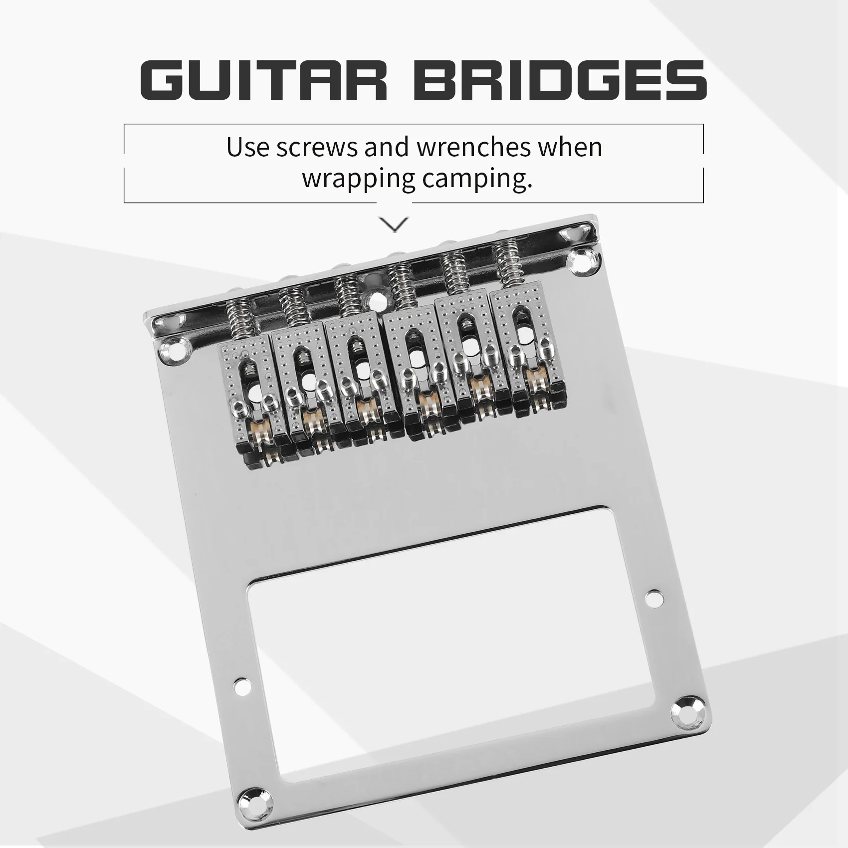 6 Roller Saddle 6 String Humbucker Guitar Bridge for Tele Telecaster Guitar (Chrome)