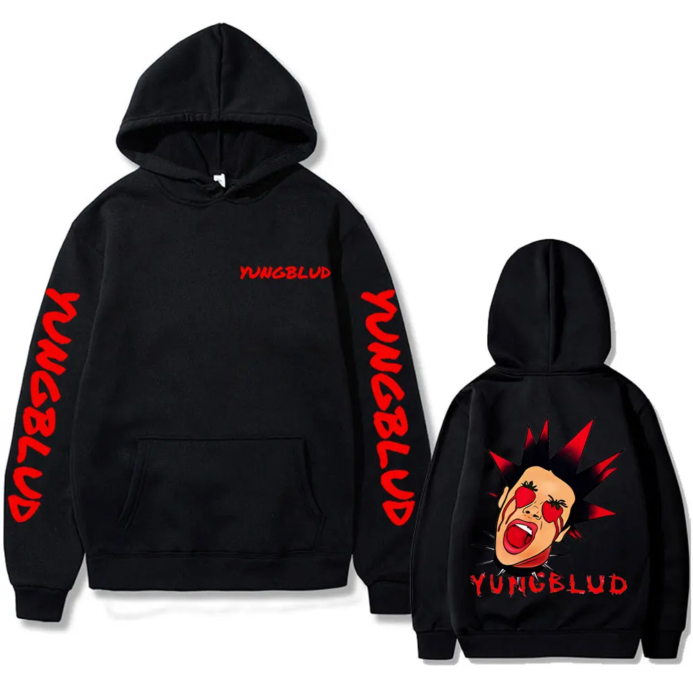 

Singer Yungblud Face Double Sided Graphic Hoodie Men Women Oversized Fleece Hooded Tracksuit Men's Gothic Rock Pullover Hoodies