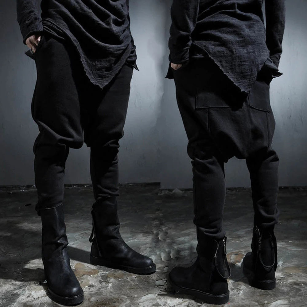XS-5XL Autumn New Men's Low-Crotch Trousers American Retro Fashion Trend High Street Casual Loose Fit Niche Men's Bottoms