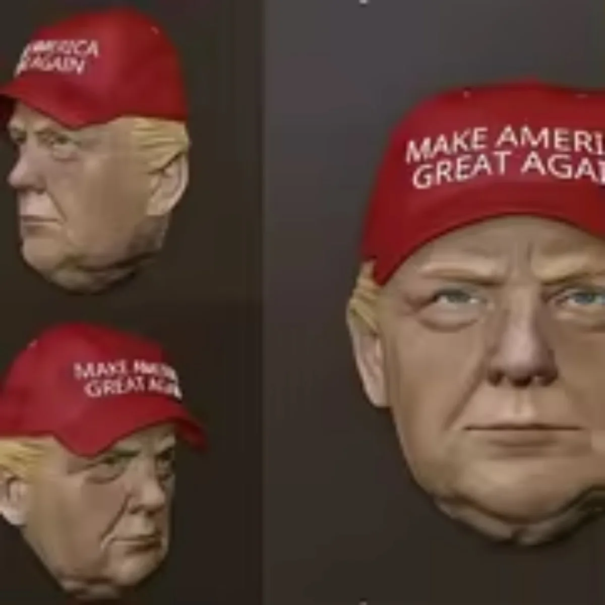 Red Trump Latex Mask for Men and Women, Baseball Cap, Halloween Role Play, Costume Wear, Classic Logo, Christmas