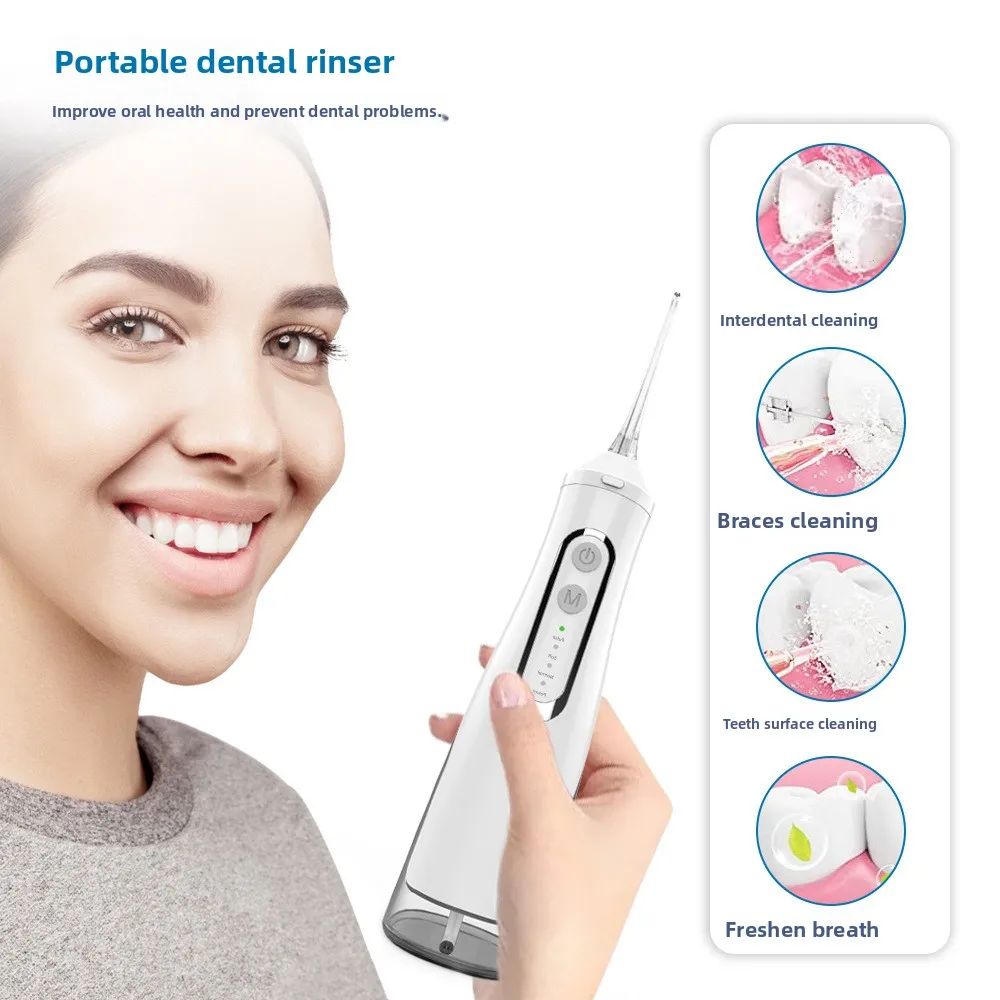 

Handheld Portable Electric Water Flosser Home Oral Irrigator Dental Cleaning Tool for Orthodontic Teeth and Gum Care