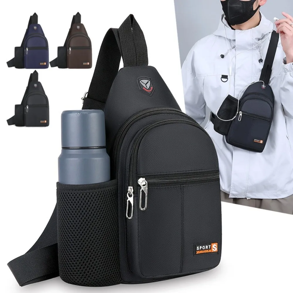 

Oxford Cloth Men's Chest Bag Large Capacity Multipocket Sports Chest Bag Single Shoulder Bottle Holder Men's Shoulder Bag Men