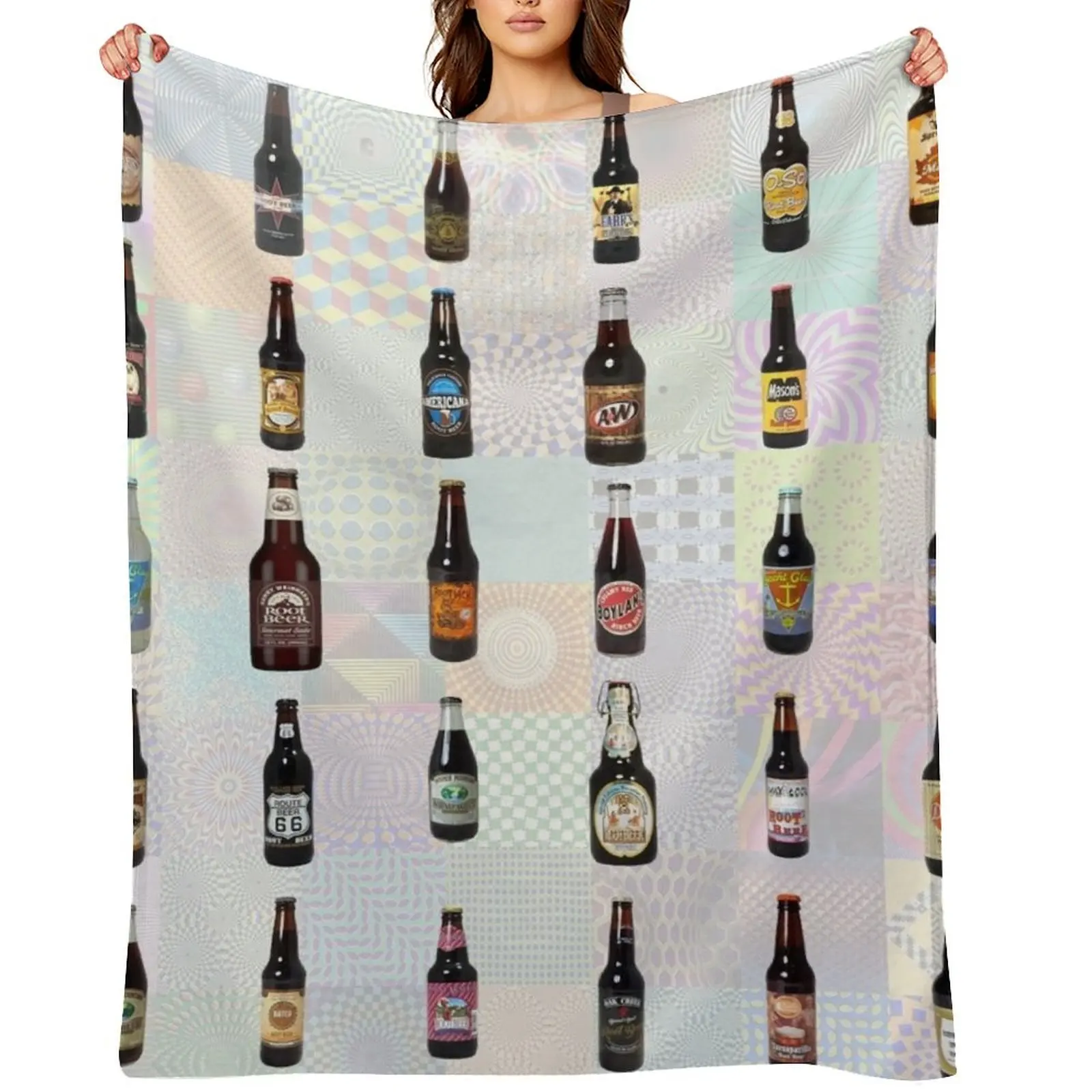 Root Beer Throw Blanket Soft Plush Plaid Bed Fashionable Camping Plaid on the sofa Blankets
